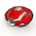 Mystical Creature Carrying Red Golden Decorated Round Container With Transparent Section