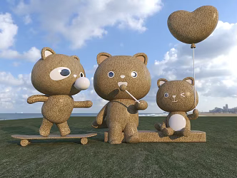 Cartoon scarecrow sketch 3d model