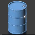 Industrial Equipment Blue Cylindrical Metal Storage Drum With Secure Lid Design