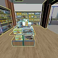 Shopping Mall Toy Store With Organized Display Shelves Filled With Various Colorful Toys