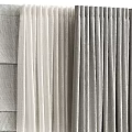 Neutral Toned Textured Curtains With Sheer Panels And Layered Design For Home Decor