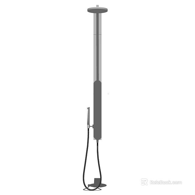 Modern Bathroom Shower System With Vertical Design Handheld And Flexible Hose 3d model 