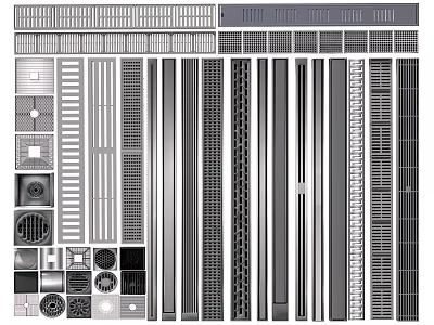 Bathroom Accessories Floor Drains and Drain Grates with Various Designs Stainless Steel Finish 3d model