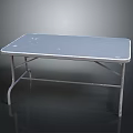 Foldable Silver Metal Table With Flat Top And Sturdy Frame For Indoor Outdoor Use 3d model
