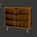 Wooden Entryway Side Cabinet With Three Drawers And Sturdy Wooden Legs Design