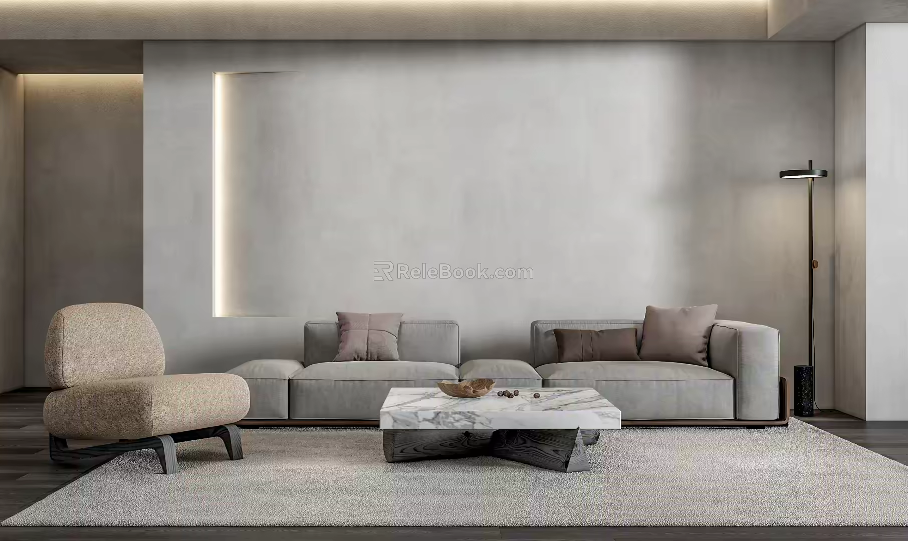 Modern sofa coffee table combination 3d model