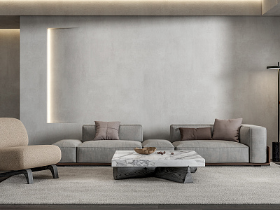 Modern sofa coffee table combination model