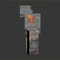 Pixelated Minecraft Block Monster with Glowing Lava and Fire Details in 3D Rendering