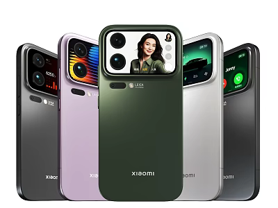 XIAOMI Smartphones With Multiple Colors Camera Module And Screen Display Interface 3d model