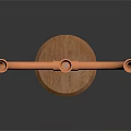 Stylish Copper Candle Holder With Three Arms And Wooden Base