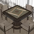 Modern Stylish Wooden Entertainment Table With Square Top And Comfortable Chairs