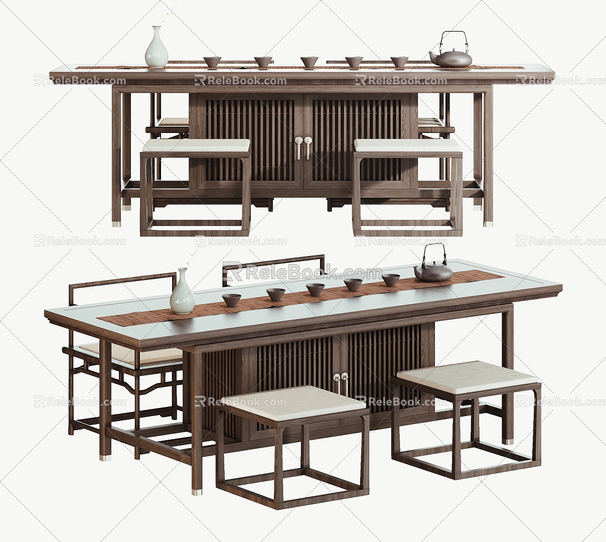 tea table and chair 3d model