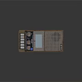 Vintage Brown Tape Recorder With Control Buttons Screen And Grid Pattern