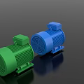 Green and Blue High Performance Industrial Electric Motors for Heavy Duty Use