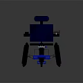 Modern Medical Wheelchair With Blue Frame Illuminated Wheels And Comfortable Seat