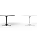 Two Round Gray And White Dining Tables With Pedestal Base Design 3d model