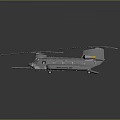 Military Twin Rotor Helicopter Gray Body With Main Rotor Blades Design