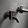 Two Modern Wall Mounted Faucets In Brushed Bronze And Matte Black