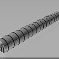 Cylindrical Striped Pipe With Black Rings On Smooth Reflective Surface