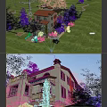 Charming Detached Villa With Brown Roof Stone Exterior And Climbing Plants Surrounded by Trees