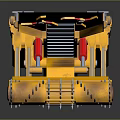 Yellow Tracked Industrial Machinery With Conveyor Belts And Mechanical Components For Heavy Duty Construction Applications