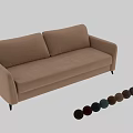 Modern Beige Multi Seat Sofa with Sleek Design and Black Legs 3d model
