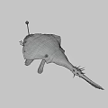 Game Movie Monster Character With Purple Brown Textured Body Large Mouth Sharp Teeth And Spikes