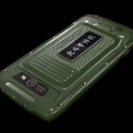 Green Phone With Protective Case Showing Data Charts On Screen Interface 3d model