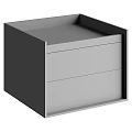 Modern Nightstand Design With Two Drawers And Gray White Finish