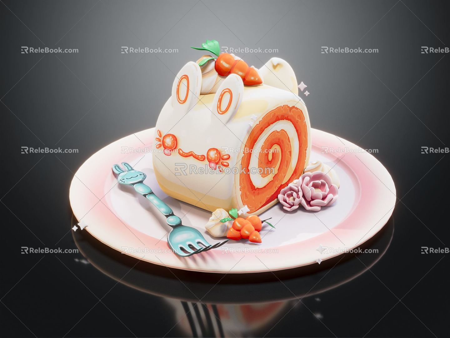 Cow Cake Modern Cake 3d model