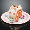 Cow Cake Modern Cake 3d model