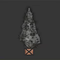 Ornamental Christmas Tree Decorated With White Lights On Square Geometric Base