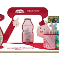 Super Wings Themed Display Stand With Milk Bottle Products And Stationery Items