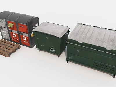 Life Supplies Vintage Iron Barrel Recycle Bin Recycle Bin 3d model