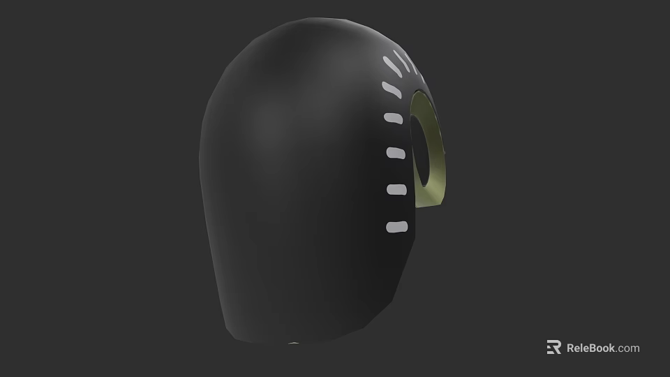 Game And Movie Character Black Helmet With White Stripes Design 3d model 