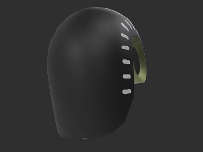 Game And Movie Character Black Helmet With White Stripes Design 3d model