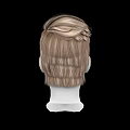 Game And Movie Character 3D Head Model With Short Blonde Brown Wavy Layered Hair