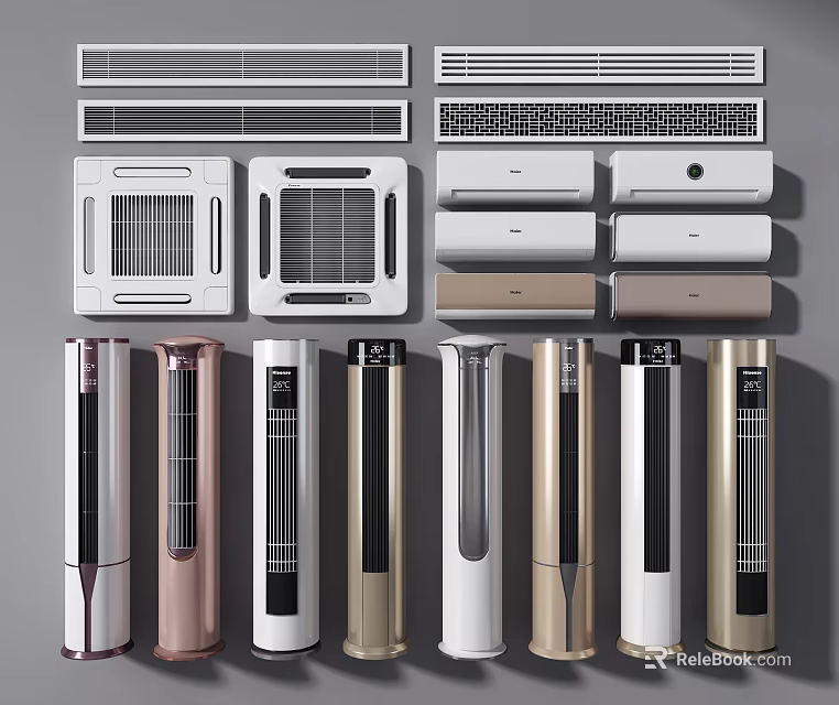 Air Conditioner Fans Various Types With Modern Design And Different Styles For Home Use 3d model 