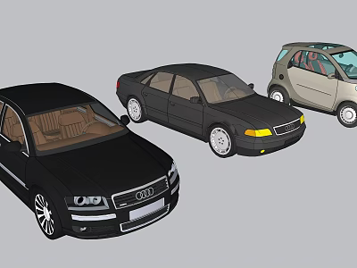 Different Car Models Including Sedan Compact and Luxury Vehicle Designs 3d model