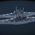 Detailed Warship Models Displayed Side by Side With Intricate Design Features 3d model