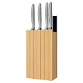 Kitchen Cutlery Set with Wooden Block and Sharp Stainless Steel Knives