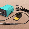 Turquoise Industrial Electric Soldering Iron Kit With Main Unit Sponge Holder And Power Cord