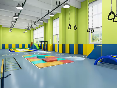 Modern Physical Fitness Hall Children's Physical Fitness Hall 3d model