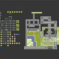 Detailed Architectural Building Layout Plan With Multiple Structures Green Spaces And Roads