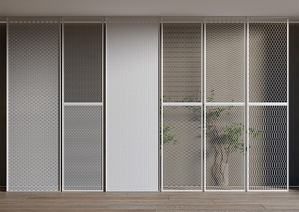 Metal punching plate metal grid metal partition 3d model