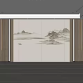 New Chinese sofa background wall 3d model