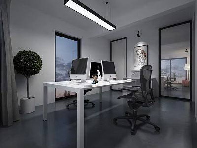 Modern Public Office Area Days in Tears Works Office 3d model