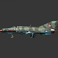Military Aircraft Model Camouflage Green With Red Nose Detailed Design Markings On Black Reflective Surface