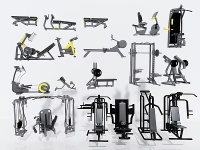 Comprehensive Collection of Sports Equipment for Home Gym and Fitness Workouts 3d model