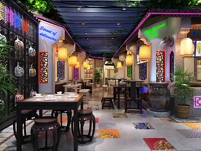 Chinese Restaurant Folk Restaurant 3d model